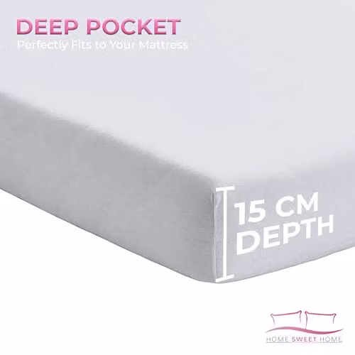 Home Sweet Home UK Polycotton Fitted Cot Sheets, White, W/D/H: 120 x 60 x 15 cm