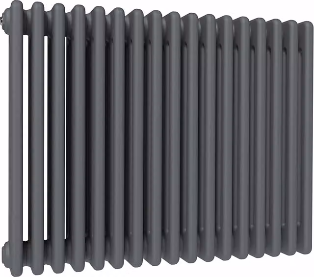 Lux Heat Anthracite Grey Traditional 4 Column Steel Radiator, H: 60.0 cm, W: 78.5 cm, D: 16.0 cm
