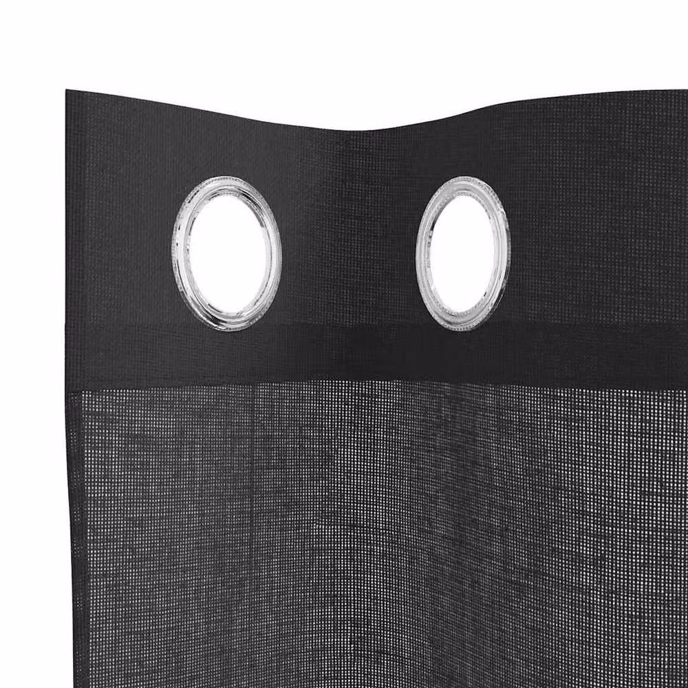 Berkfield Home Black Voile Fabric Panel Curtains with Eyelets, 2 Pack, W: 140 cm, H: 175 cm – 5