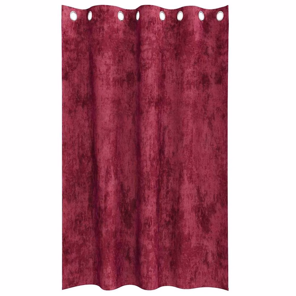 Berkfield Home Velvet Eyelet Curtains, 2 Pack, Red, H 175 cm x W 140 cm – 4
