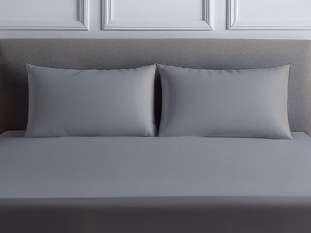Snug City Home Sweet Home UK Grey Cotton Housewife Pillowcase Pair, 200 Thread Count, W: 48 cm x L: 74 cm