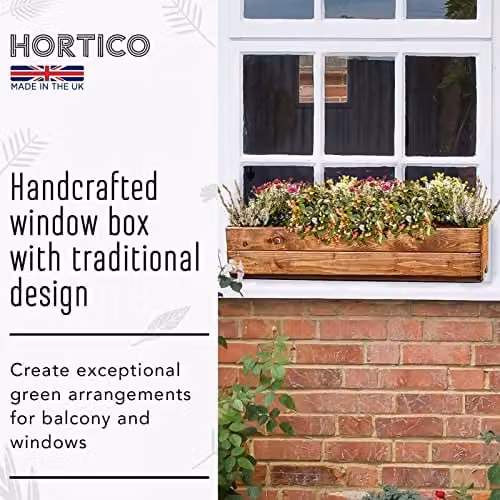 Hortico Wooden Window Box Planters in Red and Brown, Set of 2 – 2