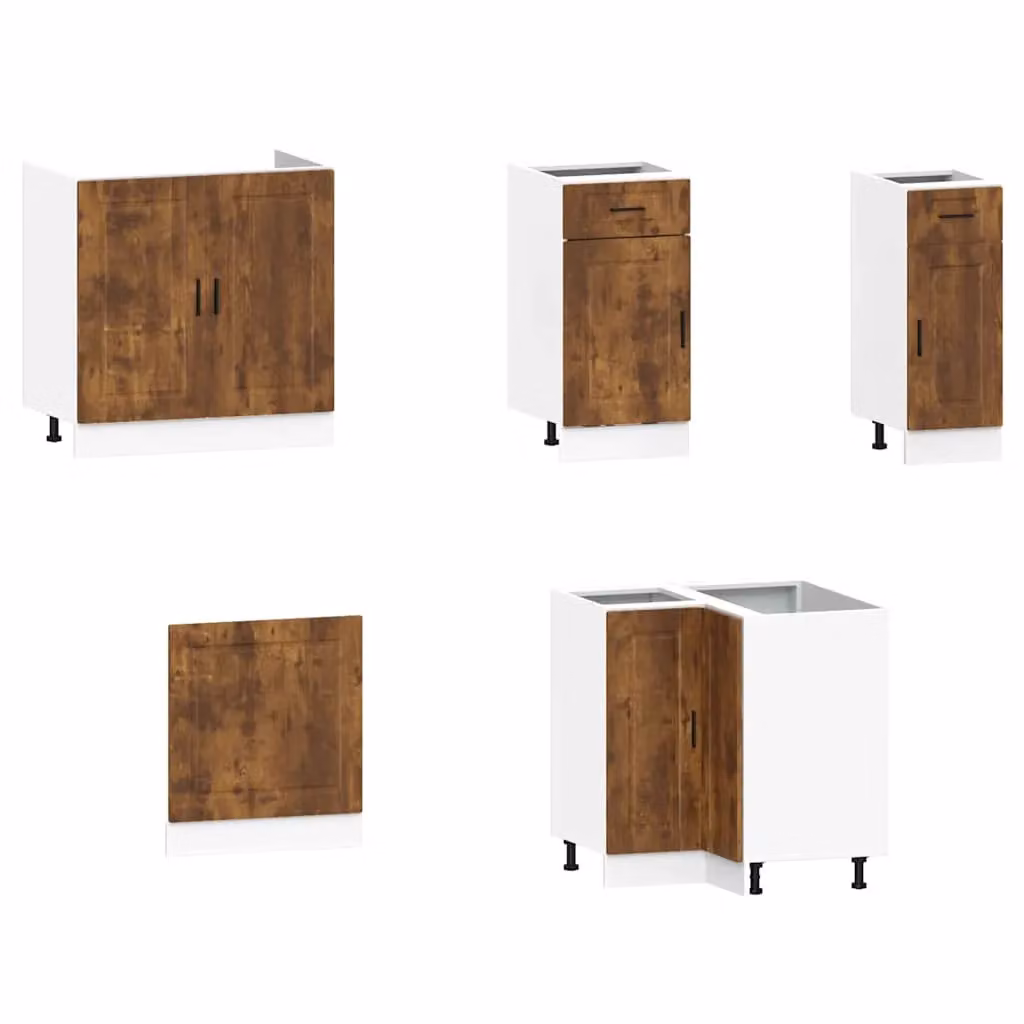 Berkfield Home Porto 11 Piece Kitchen Cabinet Set in Brown Smoked Oak Engineered Wood – 2