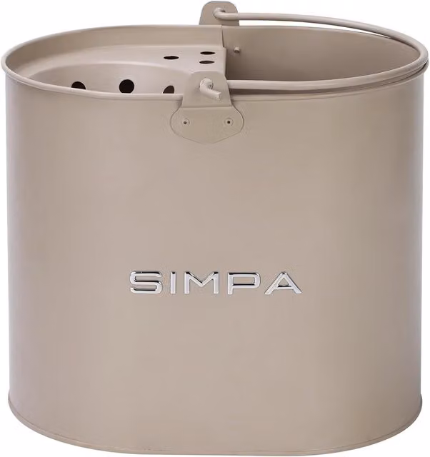 Simpa 14L Metal Mop Bucket with Wringer in Taupe