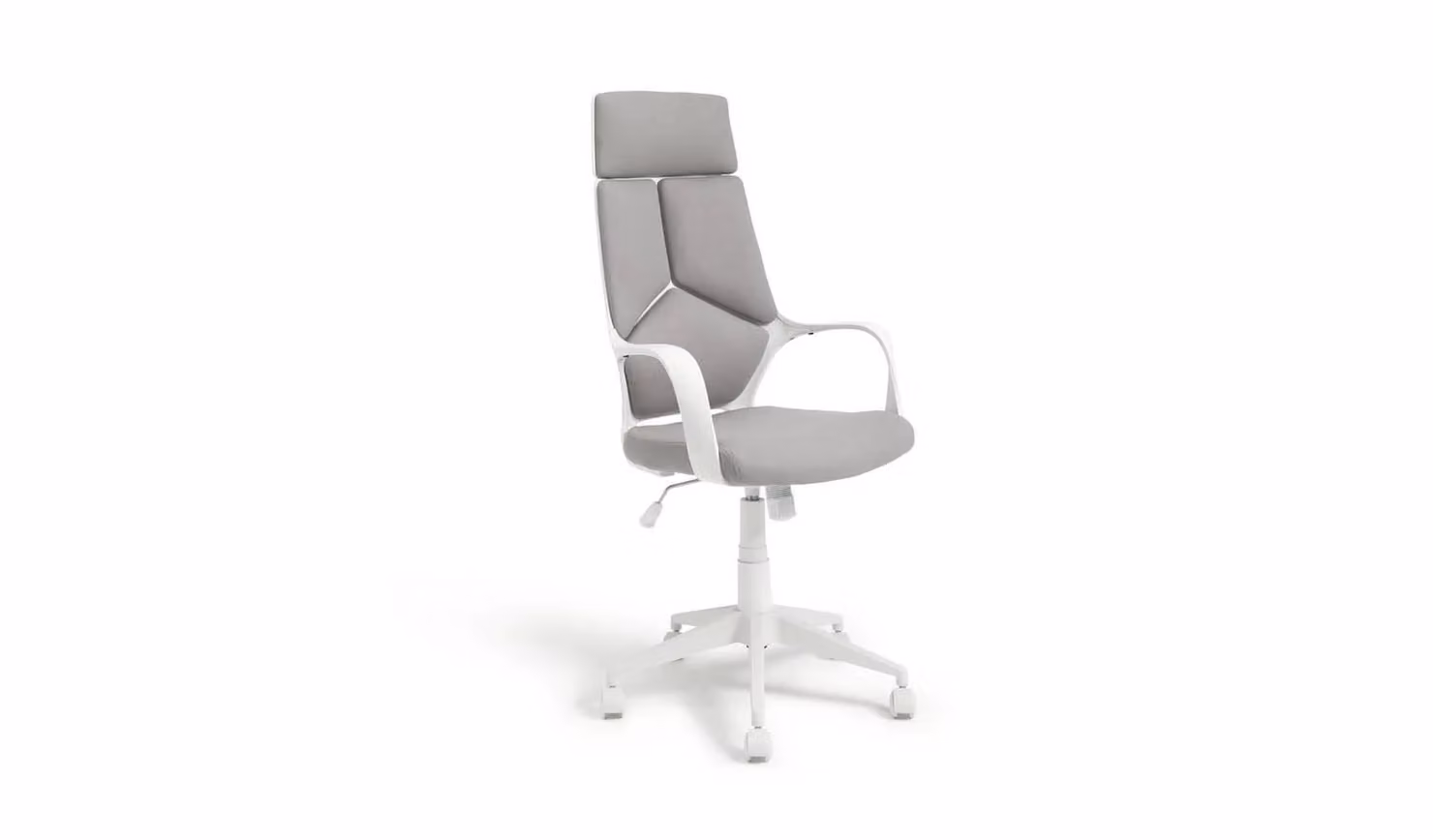 Alma Modern Grey Fabric High Back Executive Office Chair with Headrest and Armrests