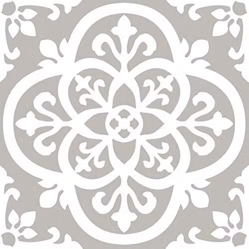 WallPops FP2942 Medina Grey Self-Adhesive Peel and Stick Floor Tiles, W: 30.48 cm x H: 30.48 cm