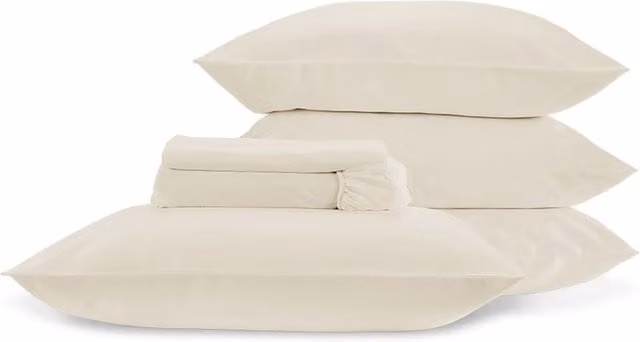 Christy 400TC Luxury Cotton Mako Satin Plain Dye Full Sheet Bundle in Beige, King Size