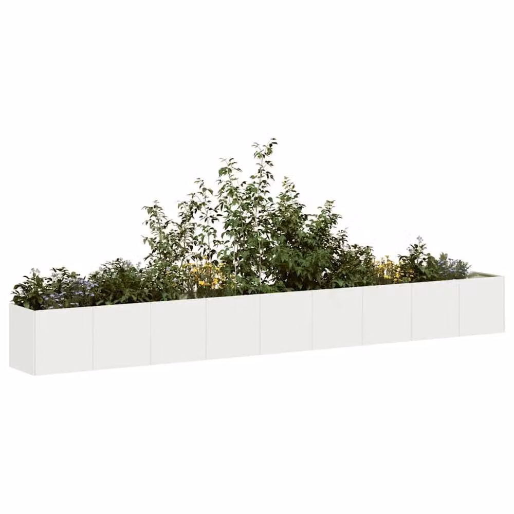 Berkfield Home White Steel Tub Planter W: 360 cm, D: 40 cm, H: 40 cm – 2