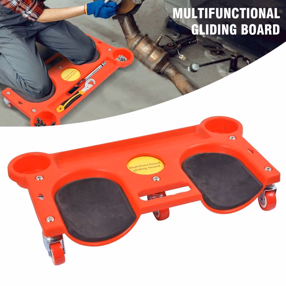 VOGREX Rolling Knee Creeper Pads with Wheels in Red – 3