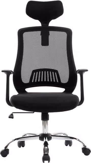Alphason Florida Modern Mesh Task Chair in Black with Headrest and Armrests