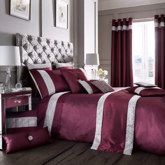 Smart Living Luxury Onyx Duvet Cover and Pillowcase Set, Purple, Single, W: 90 cm, L: 200 cm