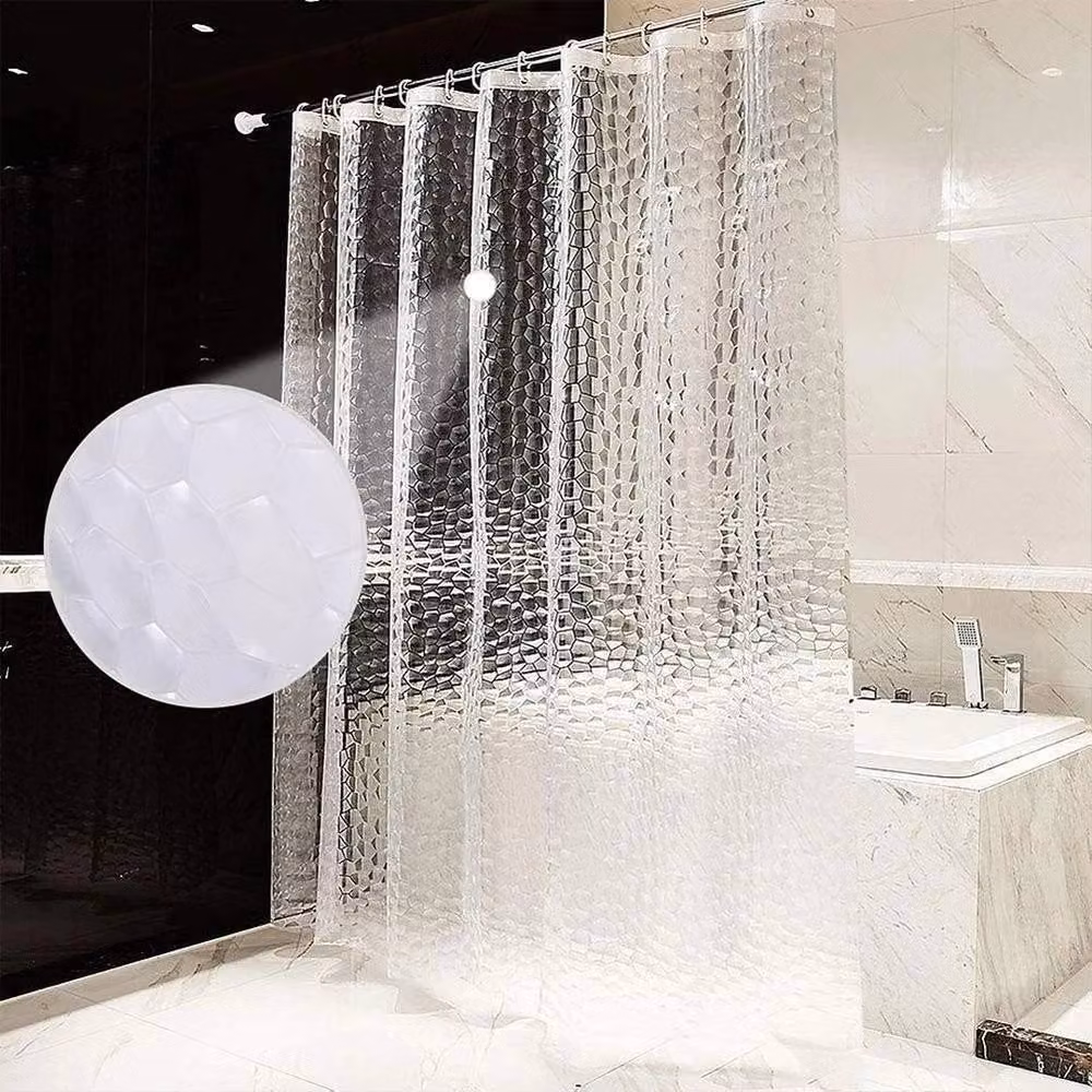 FLAVORA 3D Printed Transparent EVA Shower Curtain – 2