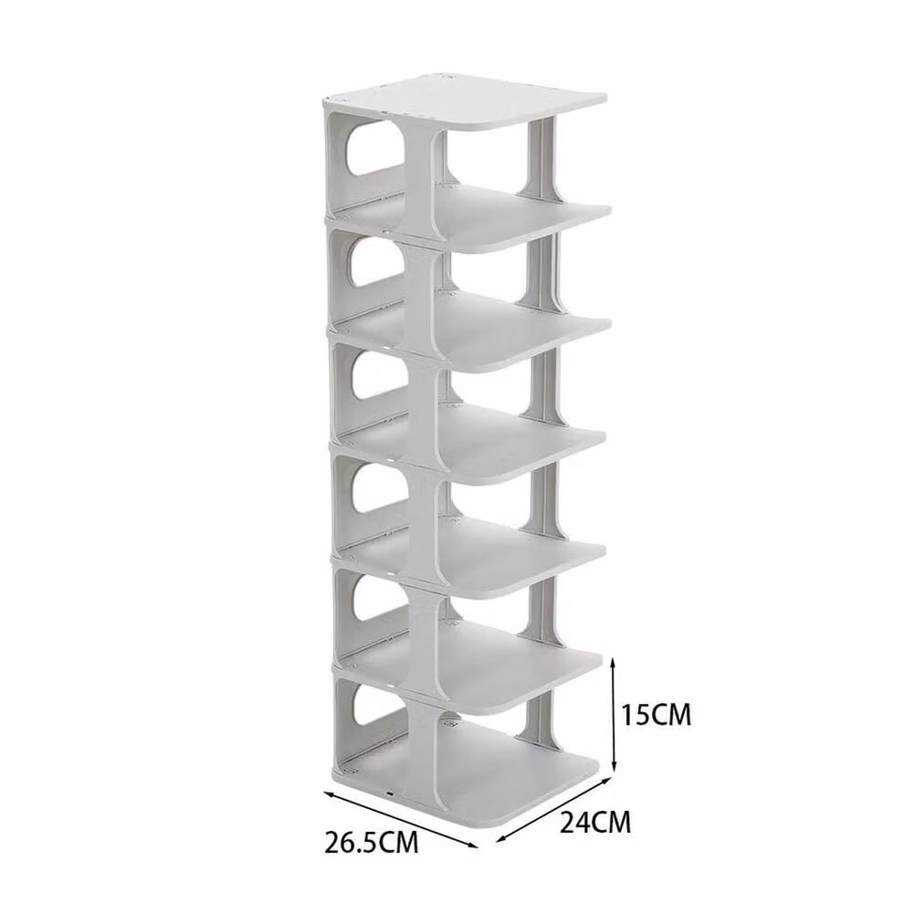 FORGEVIO 7 Tier Tall Freestanding Shoe Rack Storage Shelf Unit in Grey – 2