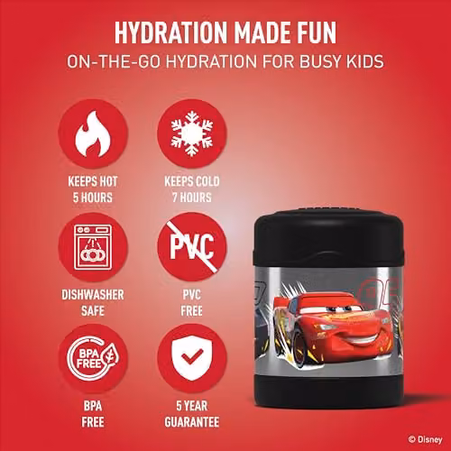 Thermos Disney Cars Lightning McQueen Food Flask, 290ml – 3