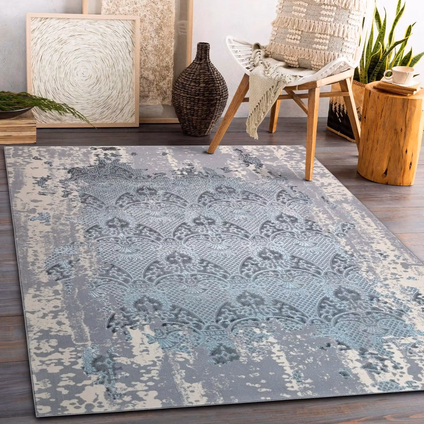RugsX Core Vintage Grey Rectangular Rug, W: 180 cm, D: 270 cm – 2