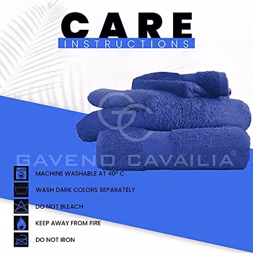 Gaveno Cavailia Pack of 2 Blue Striped 100% Cotton Bath Sheets, 700 GSM – 5
