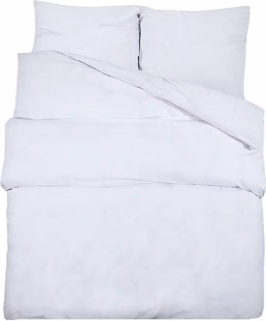 Berkfield Home White Cotton Duvet Cover and Pillowcase Set, W/D/H: 140 x 200 cm