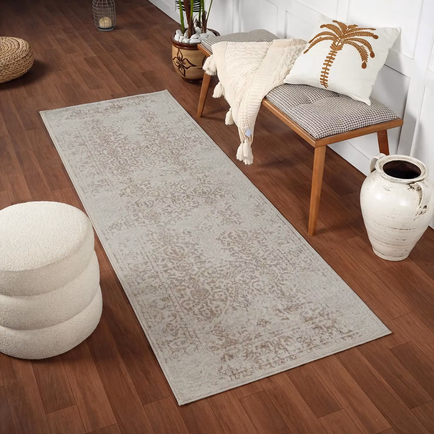 Livabliss Floransa Vintage Boho Rug in Tan, Ivory, Grey and Beige, W: 120 cm, D: 170 cm – 3