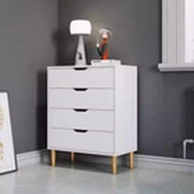 EONLION White 4 Drawer Chest for Bedroom Storage, H 87.5 x W 70.0 x D 36.0 cm – 1