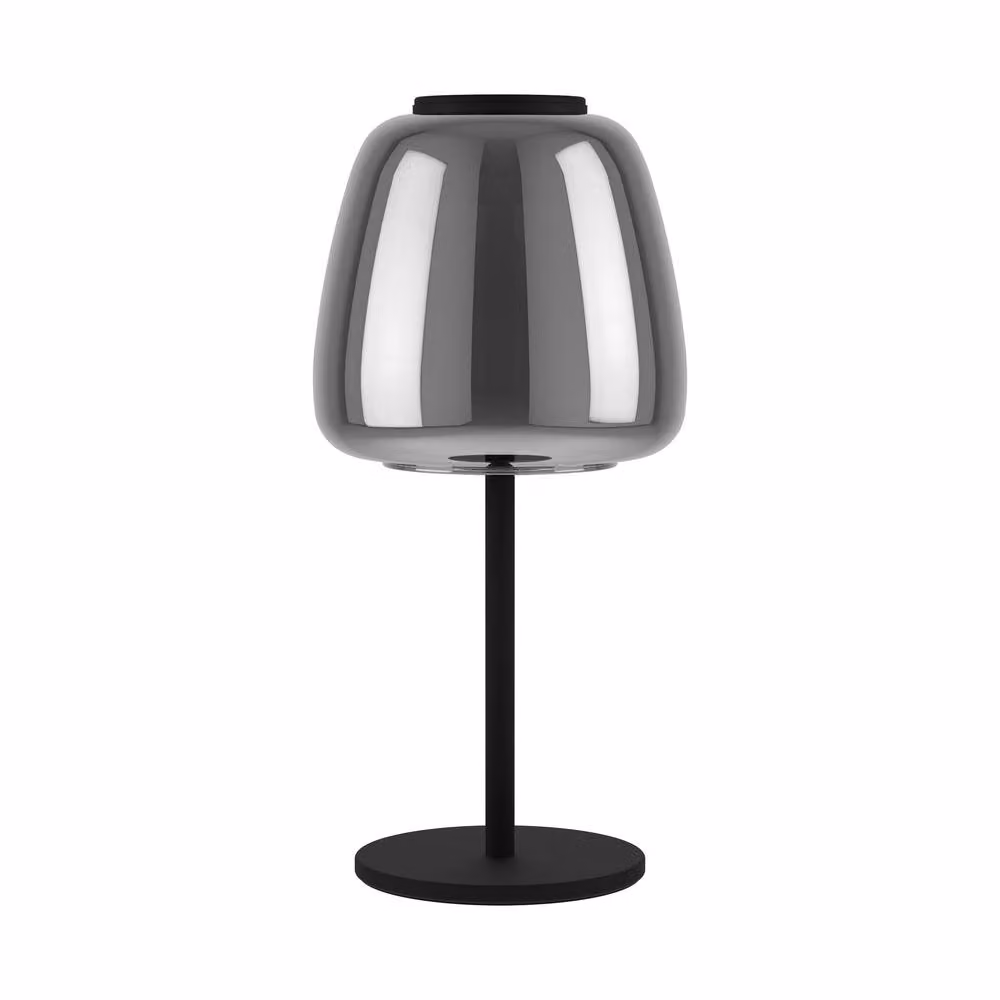 Eglo Alfero-Z Smart Control LED Table Lamp with Dimmable RGBW Lighting, Black and Chrome Glass and Metal Design – 3
