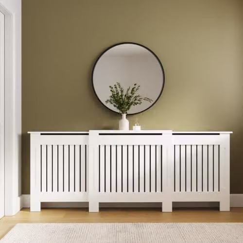GFW Harrison Adjustable Radiator Cover in Matt White – 1