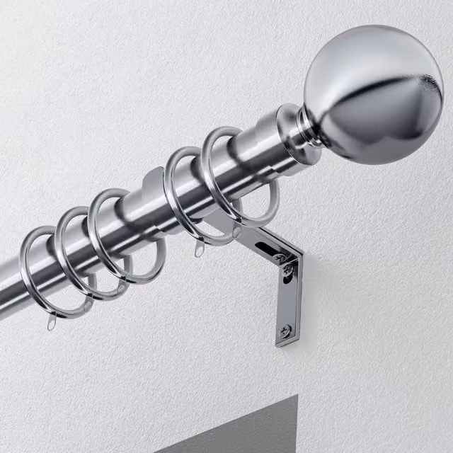 Terrys Silver Metal Curtain Pole 28mm