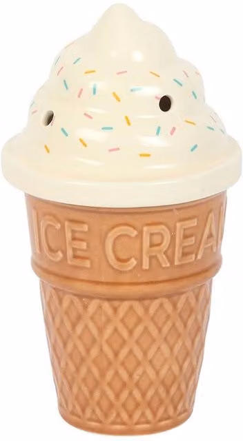 Something Different Ceramic Ice Cream Tealight Oil Burner in Beige