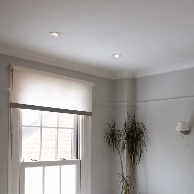 ValueLights 10 Pack Twist Fire Rated Recessed Downlight Ceiling Light Fittings in Silver with Cool White GU10 LED Bulbs