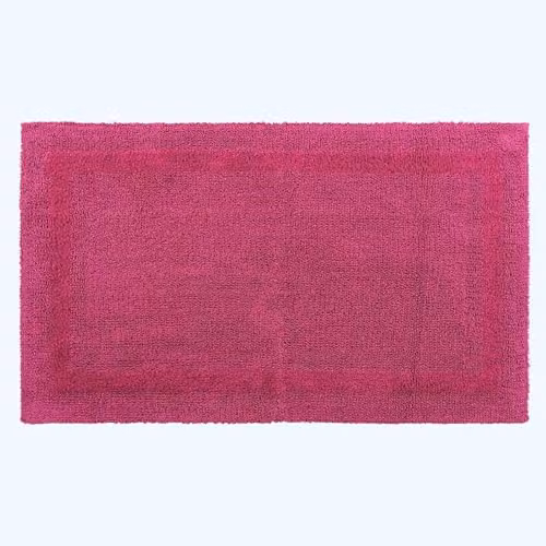 Homescapes Luxury Reversible Cotton Bath Mat, Pink, W: 50 cm, D: 80 cm – 3