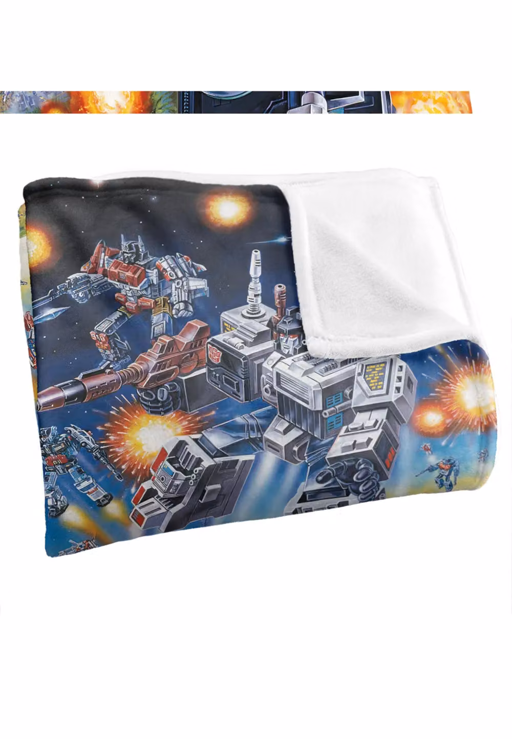 Hasbro Transformers Decepticon Box Art Super Soft Fluffy Throw Blanket in White and Multicolour, W/D/H: 152 x 127 cm – 3