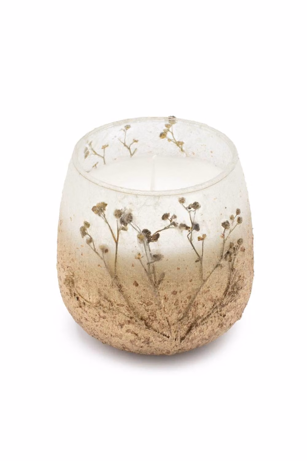 KDMD Medium Wildlight Woods Glass Jar Candle with Dried Flowers in Brown – 3