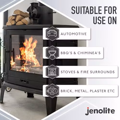 JENOLITE Matt Black Heat Resistant Multi-Surface Paint, 500ml – 3
