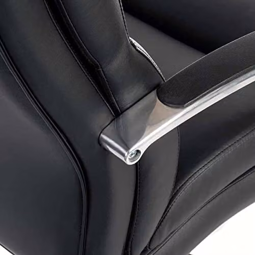 Samson Black Faux Leather Executive Swivel Office Chair with Headrest and Armrests – 3