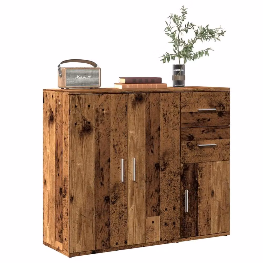 Berkfield Home Rustic Old Wood Sideboard in Brown, W/D/H: 91 x 29.5 x 75 cm – 2