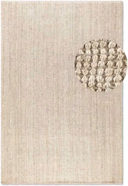 THE RUGS Handwoven Flatweave Jute Rug in Beige, W: 120 cm, L: 170 cm