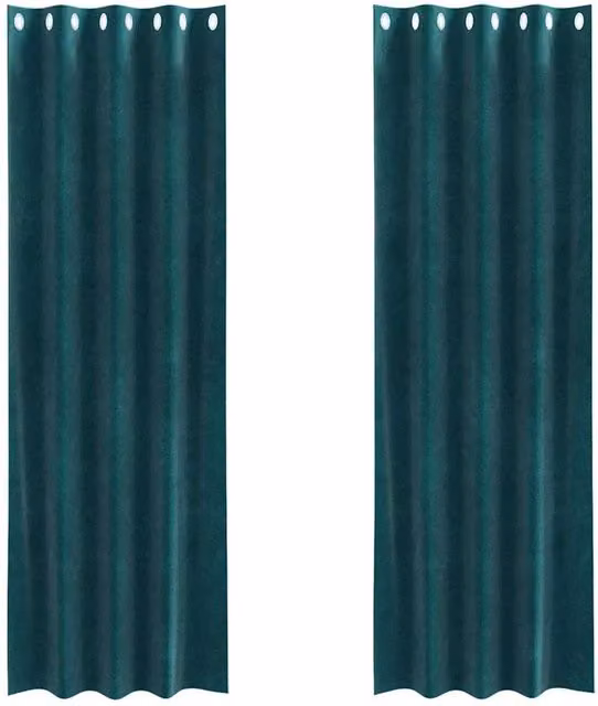 Berkfield Home Semi-Transparent Green Polyester Eyelet Curtains, W: 140 cm, H: 260 cm – 1