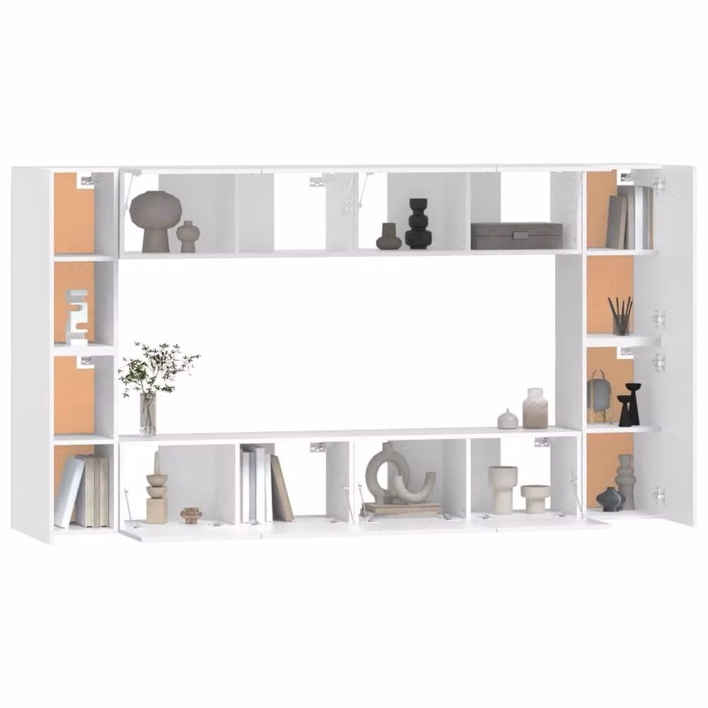 Berkfield Home 8 Piece Classic White Matt TV Cabinet Set in Engineered Wood – 2