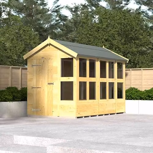 Buttercup Farm Apex Potting Shed in Brown Wood, W: 175 cm, D: 127 cm, H: 217 cm – 2