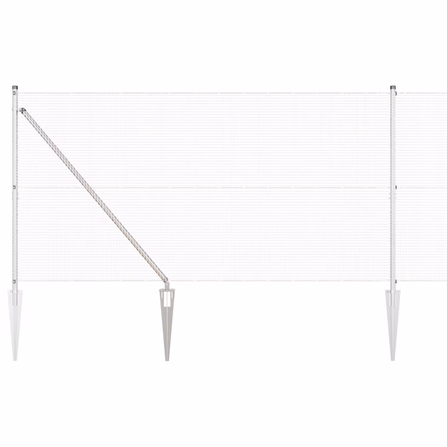 Berkfield Home Galvanised Steel Welded Wire Fence with 13 Spike Posts, Silver, 1.4 x 50 m – 2