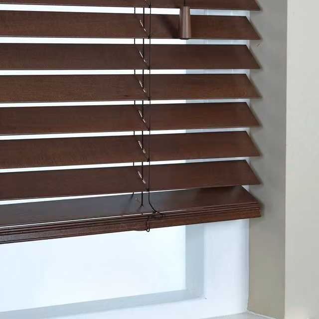Terrys Elementi 50mm Made To Measure Wooden Venetian Blind in Brown
