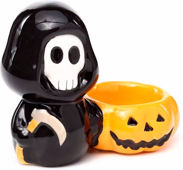 Puckator Ceramic Skull Boy Tea Light Candle Holder in Black – 4