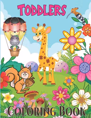 Majosta Toddlers Colouring Book with Animals, Plants, Flowers, Shapes, Fruits and Vegetables, Multicolour