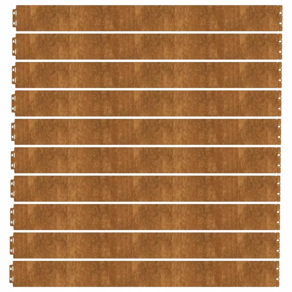 Berkfield Home Flexible Corten Steel Lawn Edgings, Brown, 10 x 103 cm, 10 Pieces – 3