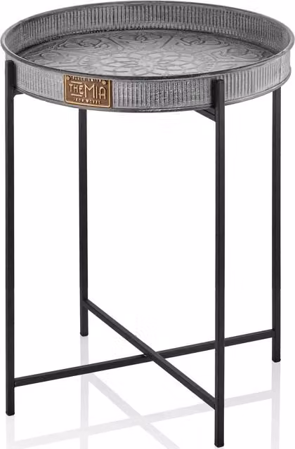 The Mia UK Mia Stone Series Round Side Table in Grey
