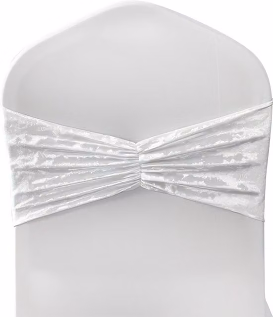 Neel Blue Diamond Velvet Chair Band Sash in Blue and White