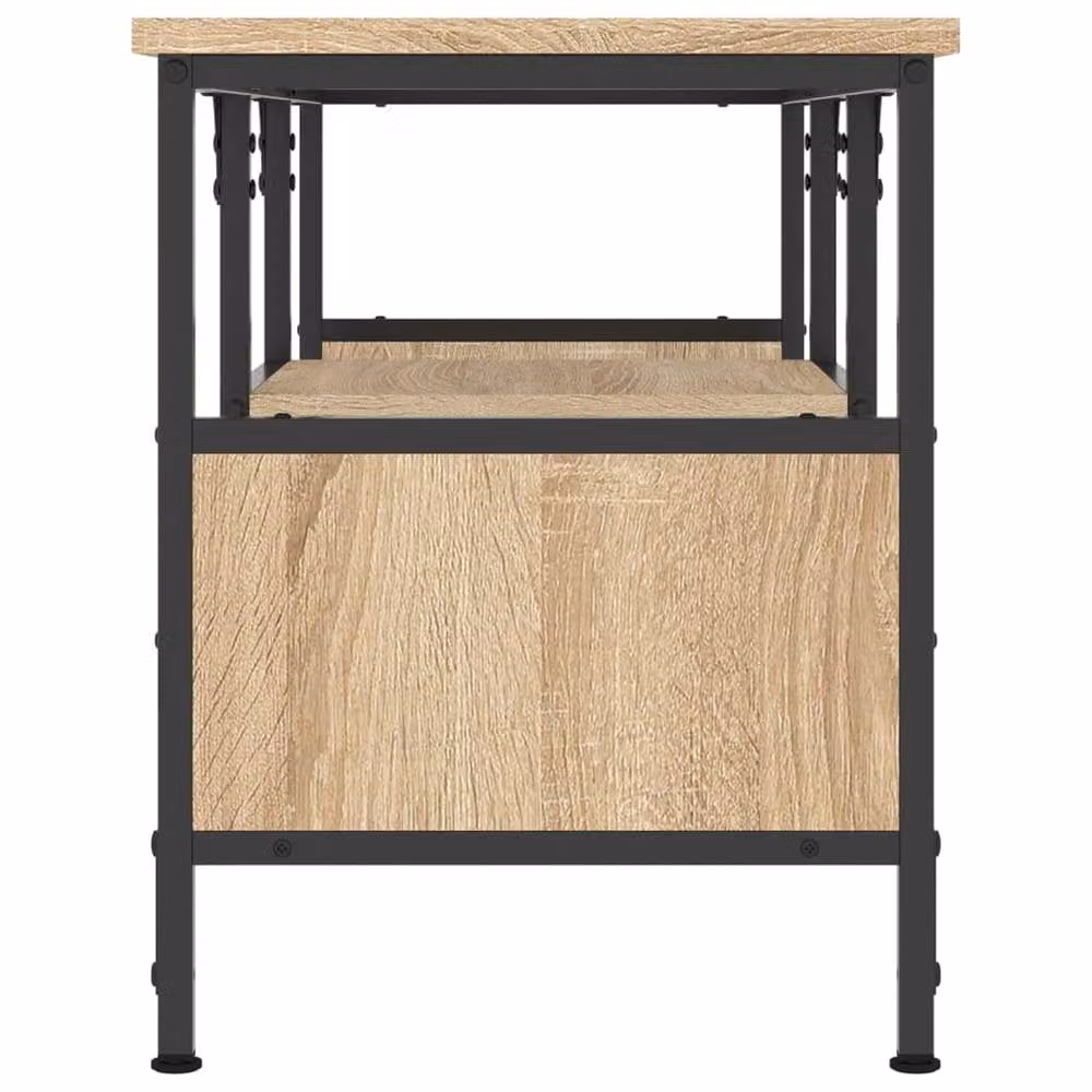 Berkfield Home Industrial TV Cabinet in Sonoma Oak and Metal, W/D/H: 100 x 35 x 45 cm – 4