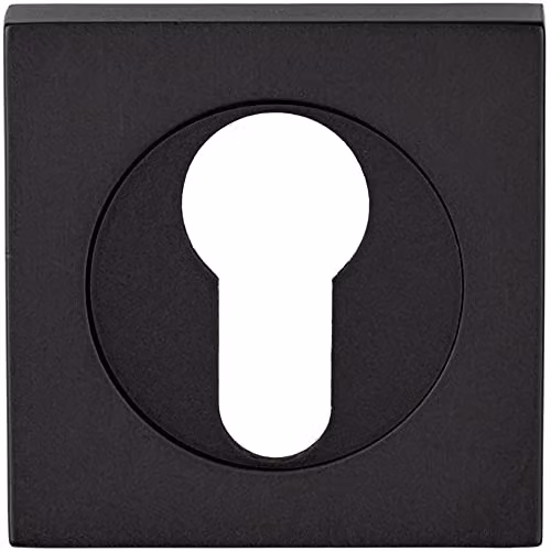 Loops Square Euro Profile Escutcheon Matt Black W/D/H: 5.2 x 5.2 x 5.2 cm – 1