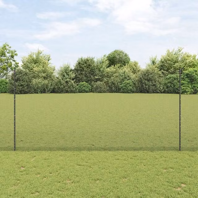 Berkfield Home Grey Steel Welded Wire Fence with 44 U-Profile Posts, W: 1.5 m, L: 50 m