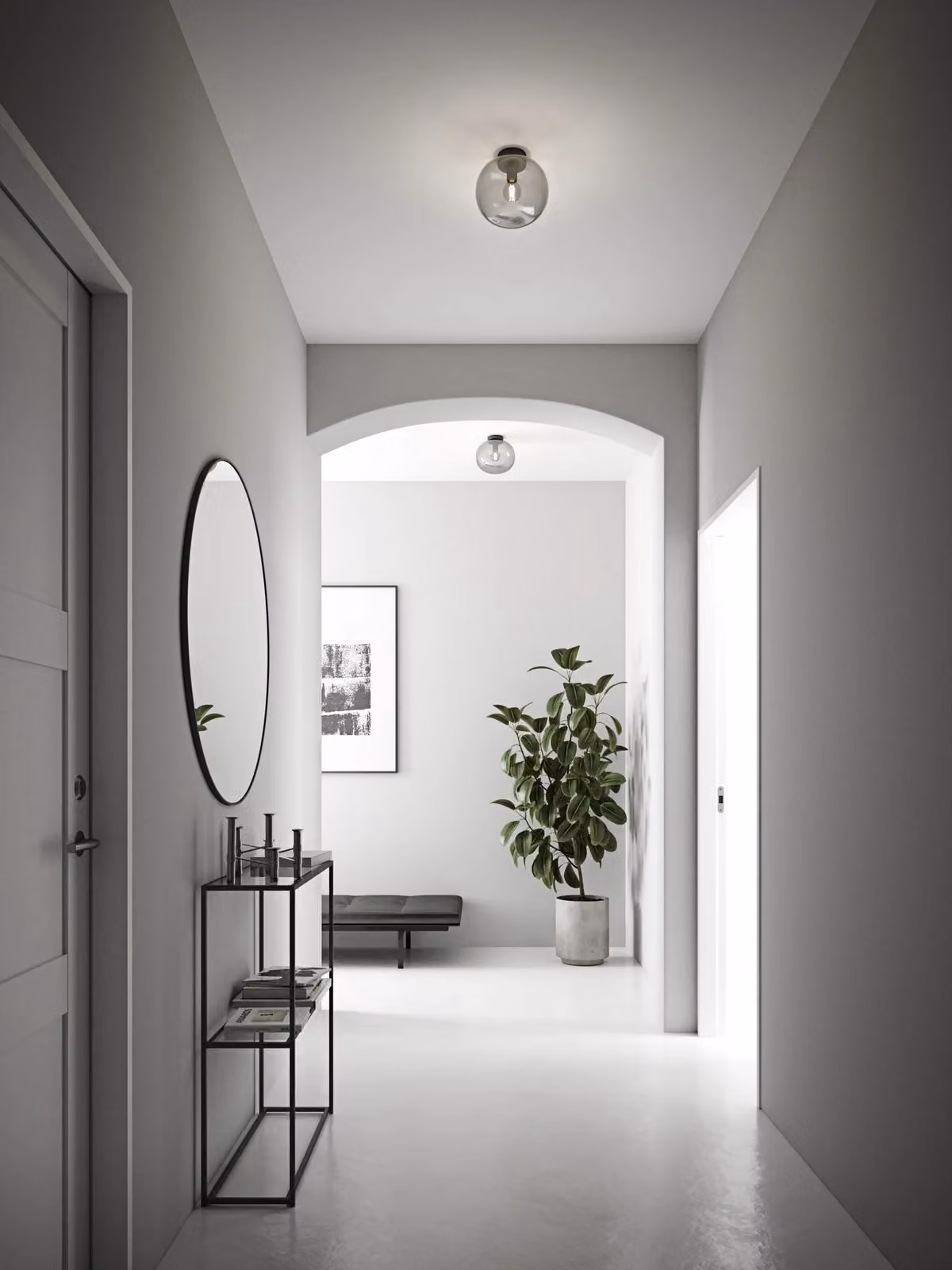 Nordlux Alton Modern Round Ceiling Light in Black Glass and Metal, Diameter: 28 cm, E27 – 2