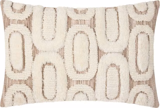 Make it a Home Fosse Tufted Rectangular Cushion in Beige and Yellow Polyester
